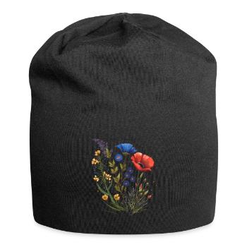 Fleurs des prairies - Bonnet en jersey - noir - Devant