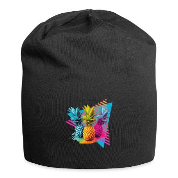 Colorful Pineapple Splash of Paint Splashes - Jersey Beanie - black - Front