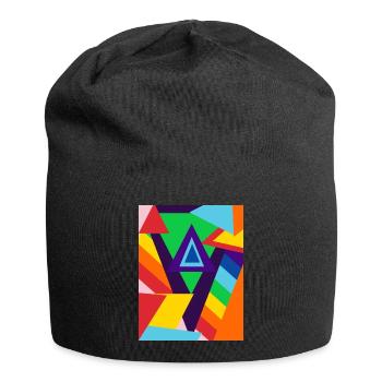 Rainbow Colours and shapes (Positive Designs) - Jersey Beanie - black - Front