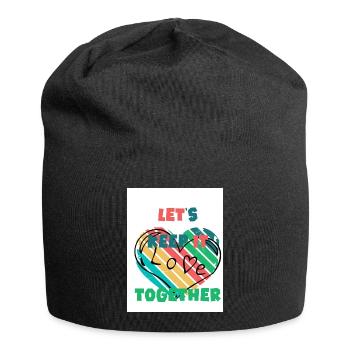 Let's stick together. Love. - Jersey Beanie - black - Front