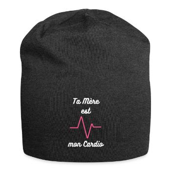 Ta mère est mon cardio : Tee-shirt Cardio Humour - Bonnet en jersey - charbon - Devant