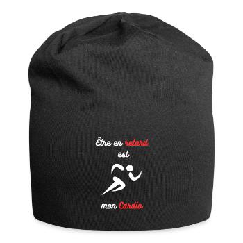 Être en retard est mon cardio : Cardio Humour - Bonnet en jersey - noir - Devant
