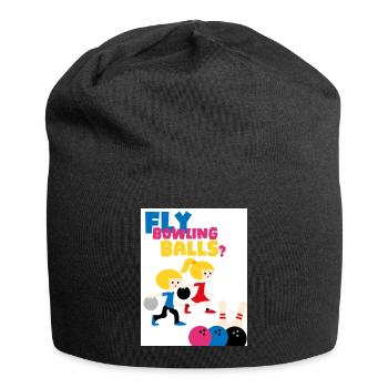 Fliege dich in Bälle. Spielen Sie Bowling. - Jersey-Beanie - Schwarz - Vorne