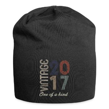 7th Anniversary 2017 - Vintage Retro Gift Idea - Jersey Beanie - black - Front