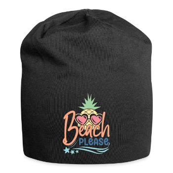Strand bitte - Jersey-Beanie - Schwarz - Vorne