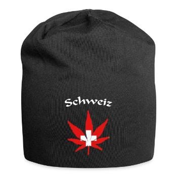 Schweiz Weed Ganja Swiss - Jersey-Beanie - Schwarz - Vorne