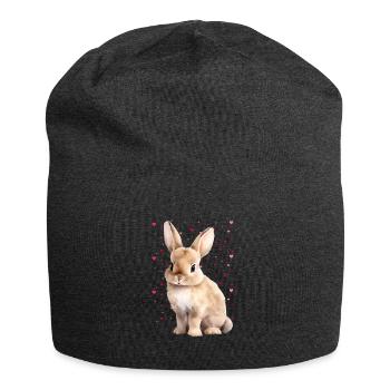 Lapin mignon - Bonnet en jersey - charbon - Devant
