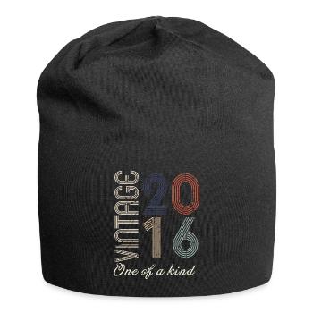 8th Anniversary 2016 - Vintage Retro Gift Idea - Jersey Beanie - black - Front
