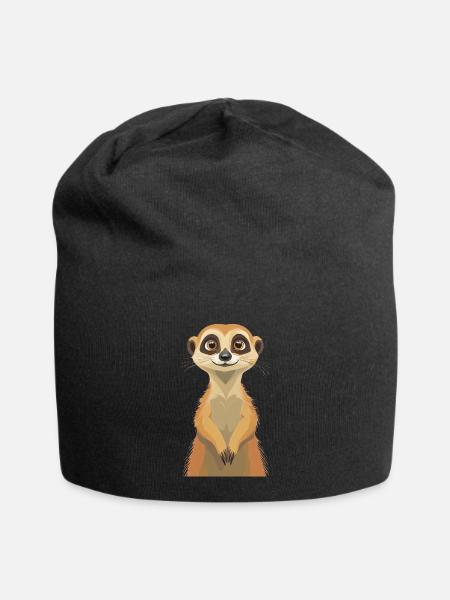 Erdmännchen - Jersey-Beanie - Schwarz