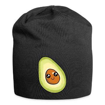 Avocado Frucht naschen Speise Früchte Vitamine - Jersey-Beanie - Schwarz - Vorne