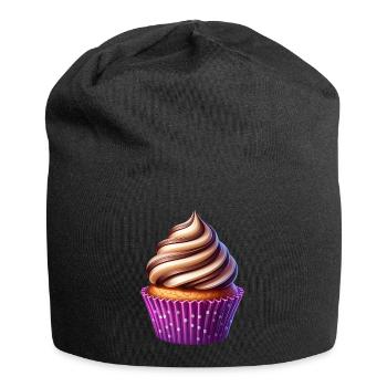 Vanilla and Chocolate Cupcake - Jersey Beanie - black - Front