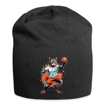 Handball Cat Ball Sports Streetwear Style - Jersey Beanie - black - Front
