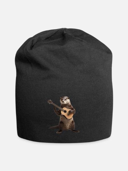 Otter Gitarre - Jersey-Beanie - Schwarz