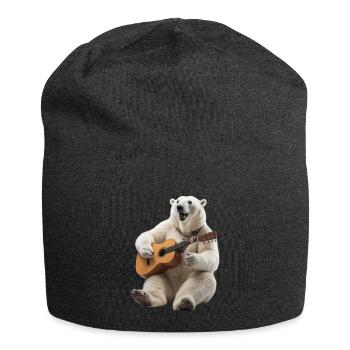 Weiße Polar Bear Gitarre - Jersey-Beanie - Anthrazit - Vorne