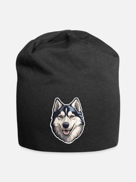 Husky sibérien - Bonnet en jersey - noir