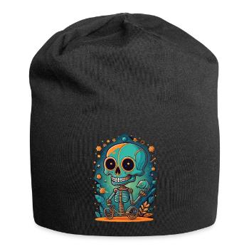 Skelett - Jersey-Beanie - Schwarz - Vorne