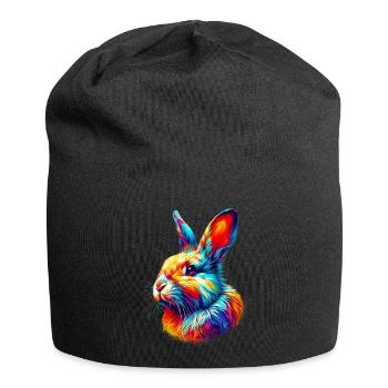 Kaninchen - Jersey-Beanie - Schwarz - Vorne