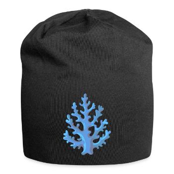 Coral in Blue - Jersey Beanie - black - Front