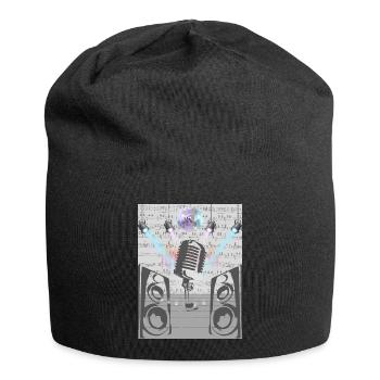 Love of Music Microphone - Jersey Beanie - black - Front