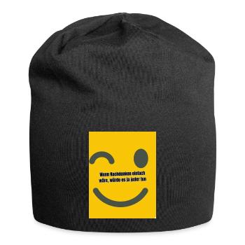 Wenn Nachdenken einfach wäre würde es ja jeder tun - Jersey-Beanie - Schwarz - Vorne