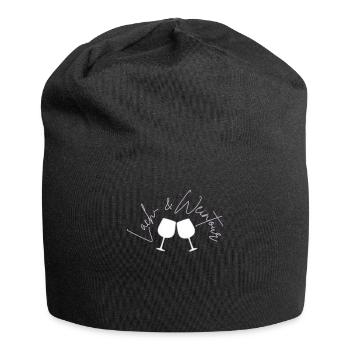 Lach und Weintour - Jersey-Beanie - Schwarz - Vorne