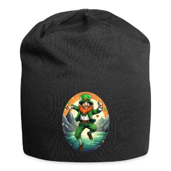 St. Patrick's Day Shamrock Dancing - Jersey Beanie - black - Front