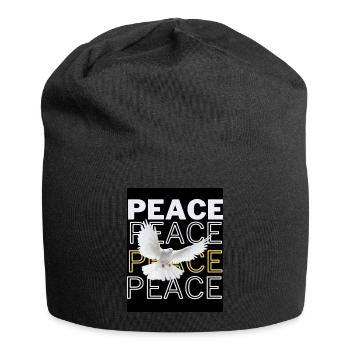 PeaceZeichen Friedenstaube - Jersey-Beanie - Schwarz - Vorne