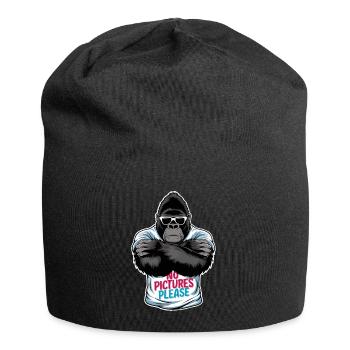 Keine Bilder bitte - Jersey-Beanie - Schwarz - Vorne