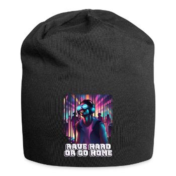 Rave Hard Or Go Home - Jersey Beanie - black - Front