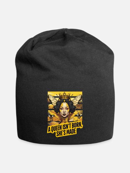 "A Queen isn't born, she's made." - Jersey-Beanie - Schwarz
