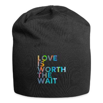 LOVE IS WORTH THE WAIT - Jersey Beanie - black - Front
