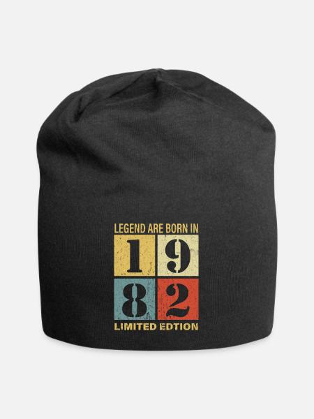 Original Kalender 1982 Vintage Geburtstag Rec - Jersey-Beanie - Schwarz