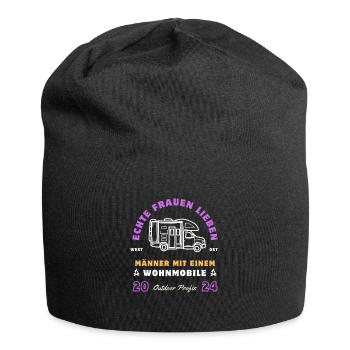 Echte Frauen lieben Männer mit einem Wohnmobile! - Jersey-Beanie - Schwarz - Vorne
