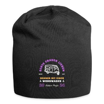Echte Frauen lieben Männer mit einem Wohnwagen! - Jersey-Beanie - Schwarz - Vorne