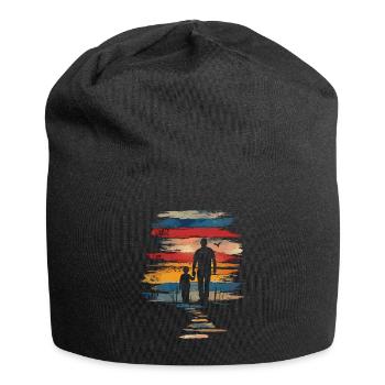 Father's Day father and son retro vintage - Jersey Beanie - black - Front