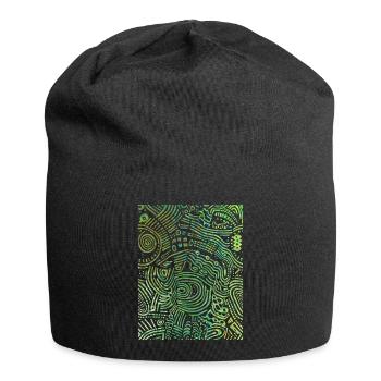 Urbane Grafik - Jersey-Beanie - Schwarz - Vorne
