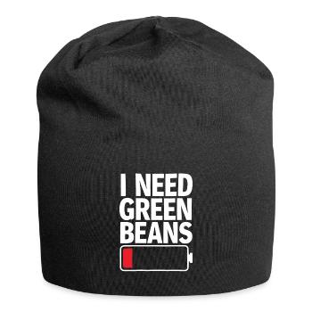 Grüne Bohnen - Jersey-Beanie - Schwarz - Vorne