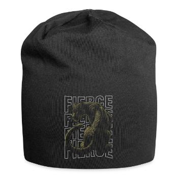 Fierce Panther Design Majestätisches Wildnis-Konzept - Jersey-Beanie - Schwarz - Vorne