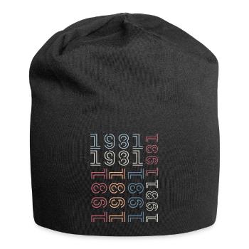 Jahrgang 1981 Geburtstagsgeschenk 1981 Retro 1981 - Jersey-Beanie - Schwarz - Vorne
