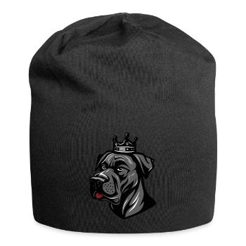 Great Dane Dog Crown - Jersey Beanie - black - Front