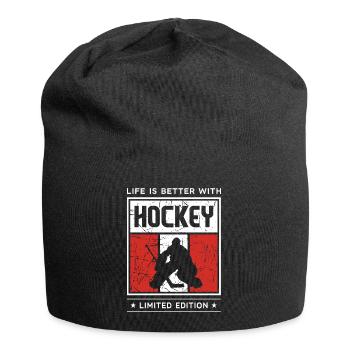 Life is better with Hockey - Jersey Beanie - black - Front
