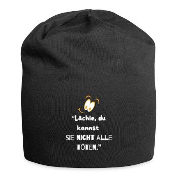 "Smile & Survival" - Jersey Beanie - black - Front