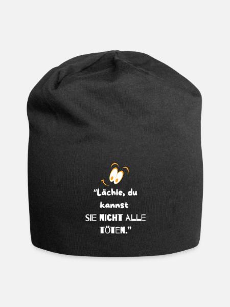 "Smile & Survival" - Jersey Beanie - black