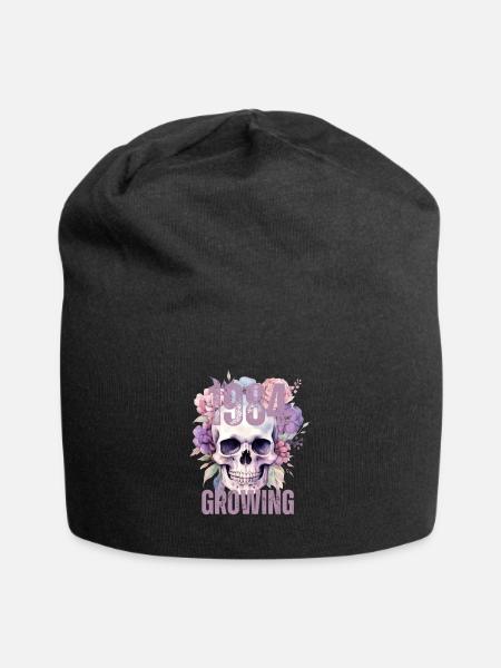 Flower skull 1984 - Jersey Beanie - black