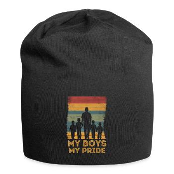 Vatertag Vater mit vier Söhnen retro vintage - Jersey-Beanie - Schwarz - Vorne