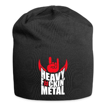 Heavy F#ckin' Metal Hard Rock Music Text Fun Quote - Jersey Beanie - black - Front