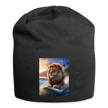 Lion du surf au large d’Hawaï - Bonnet en jersey - noir - Devant