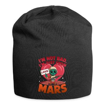 Martian Love Alien Cartoon Design - Jersey Beanie - black - Front