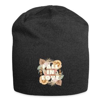 FALL IN LOVE - Romantic Vintage Design - Jersey Beanie - charcoal grey - Front