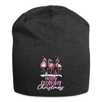 Merry Flocking Christmas Flamingos Geschenke - Jersey-Beanie - Anthrazit - Vorne